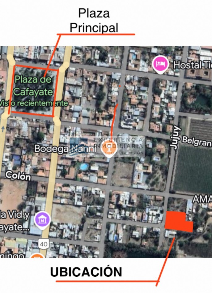LOTES EN VENTA EN CAFAYATE A SOLO 3 CUADRAS DE LA PLAZA PRINCIPAL